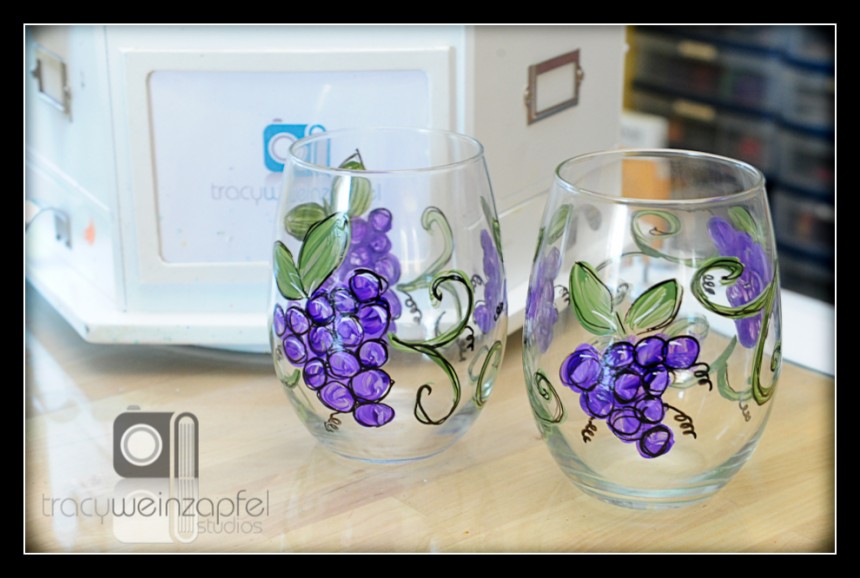 New from the Studio…Hand Painted Wine Glasses
