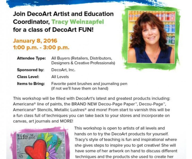 CHA DecoArt Workshops – Registration Opens TODAY!