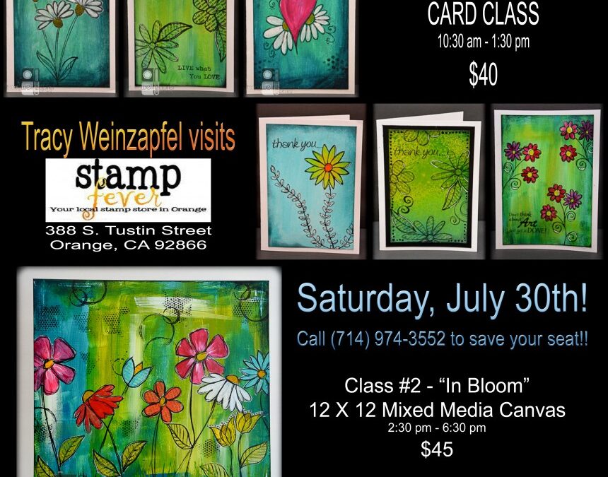 Classes at Stamp Fever in Orange, CA – July 30th