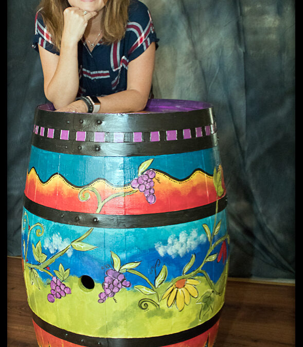 Ramona Art & Wine Festival Custom Painted Barrel