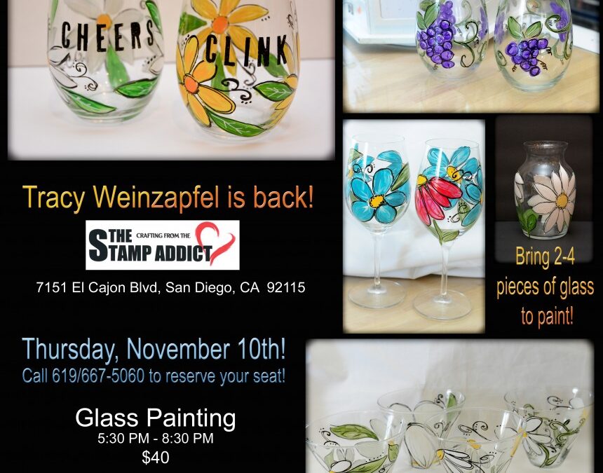 Glass Painting Class at The Stamp Addict – San Diego!