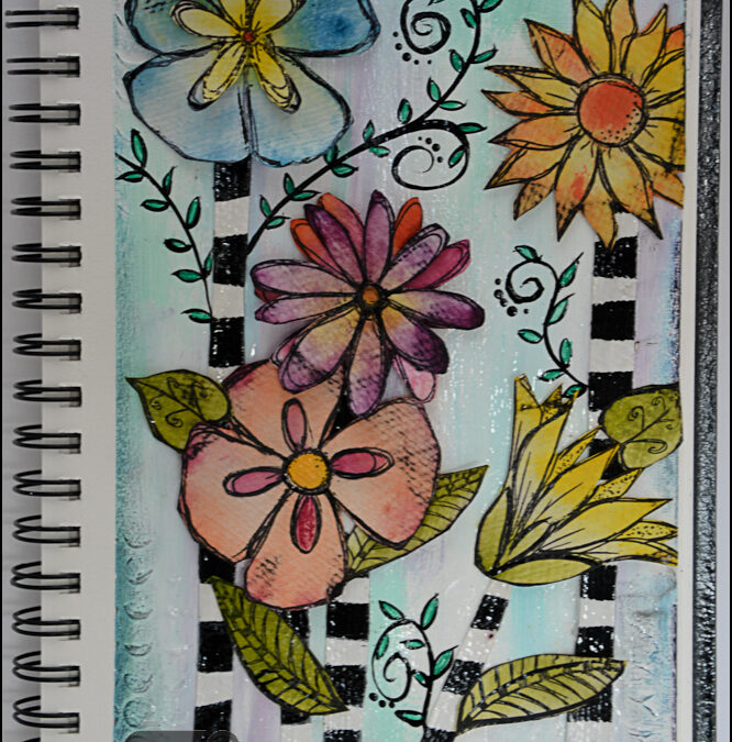 Mixed Media Monday 2/20/17 Re-Cap – Totally Tracy Flowers!