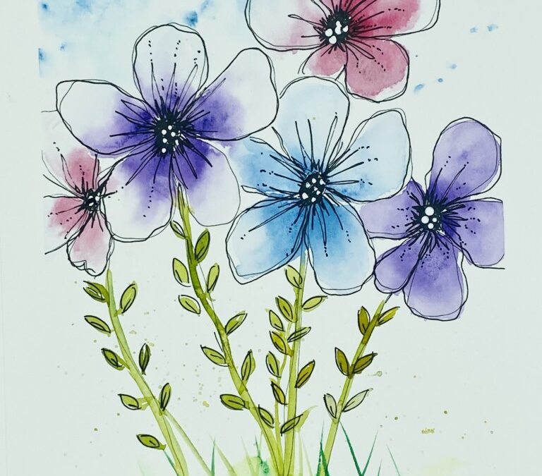 watercolor floral art tutorial
