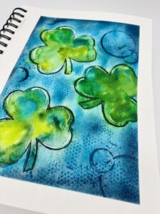 shamrock art journaling watercolor 