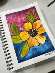 flower watercolor art journal page