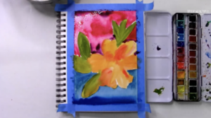 painting the watercolor background