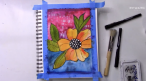 adding stamps and stencils to watercolor