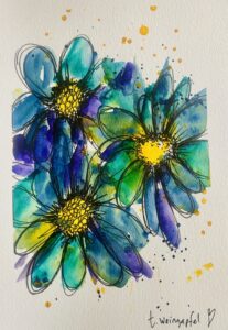 watercolor flower art journal page
