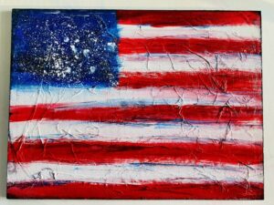 american flag mixed media art 