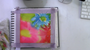 painting flowers with watercolor paint