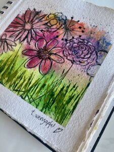 flower art in art journal