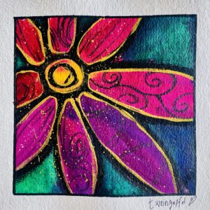 finished bold watercolor flower