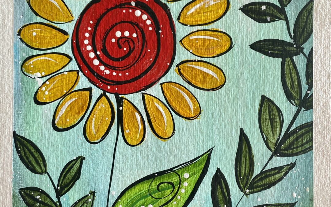 floral sunshine art journal page