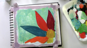 painting a flower