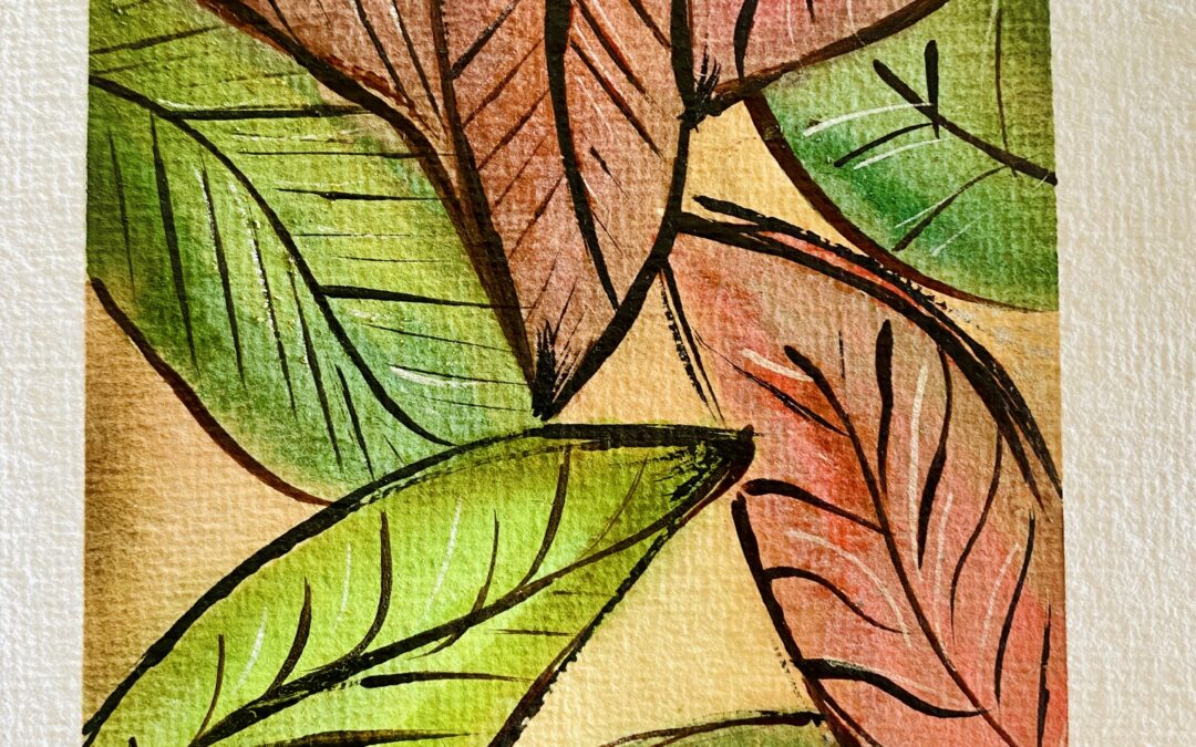 leaves watercolor art