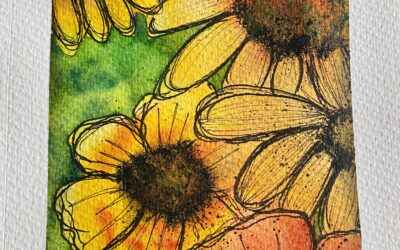 Golden Blooms Mixed Media Art Tutorial