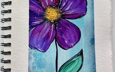 Purple Pansy Mixed Media Art Tutorial