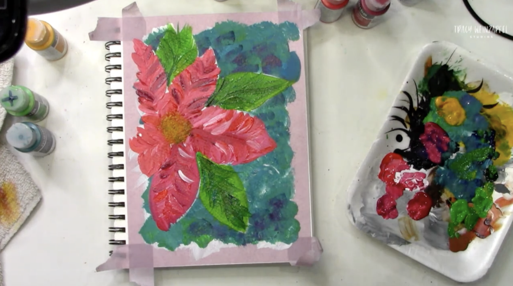painting the poinsettia flower
