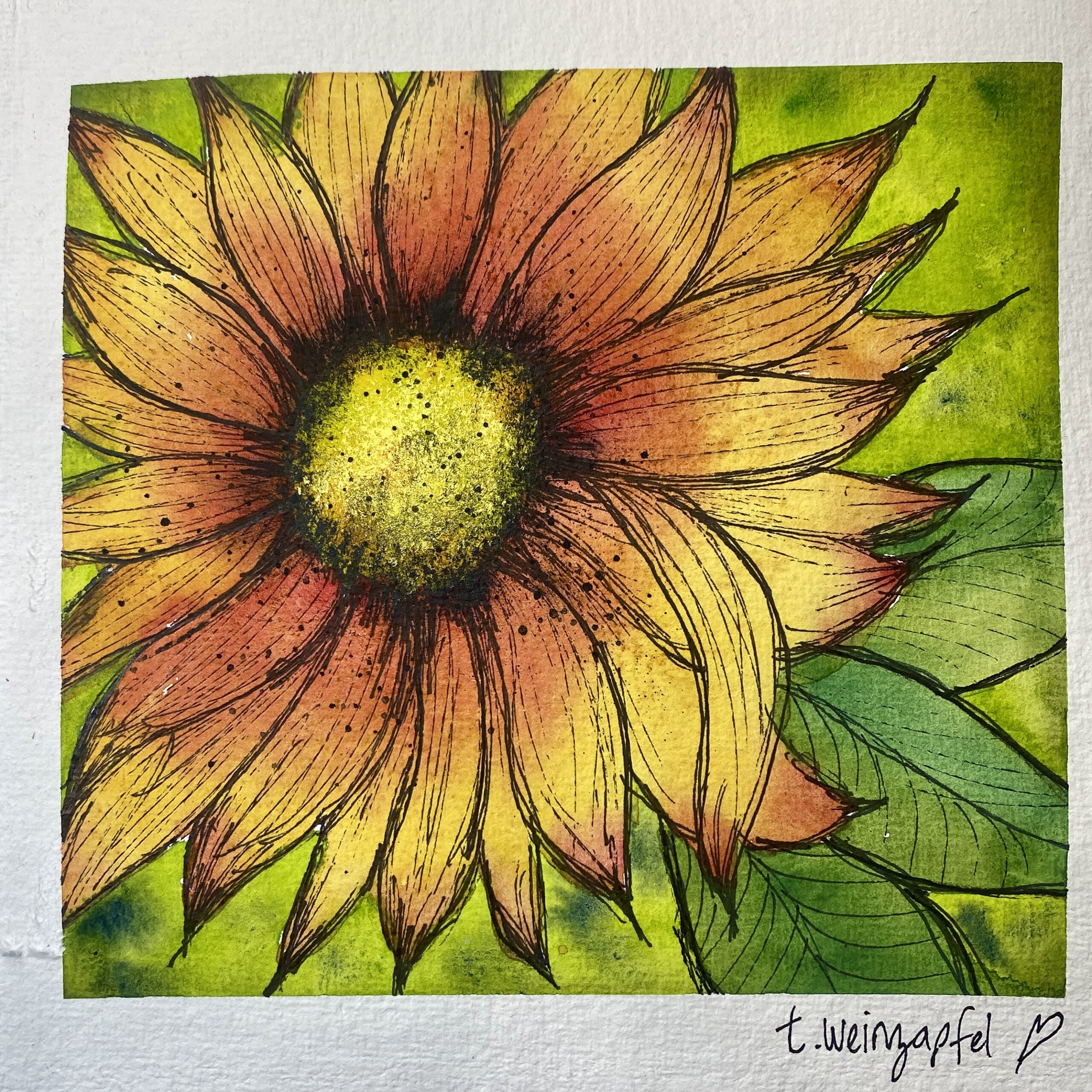 sunshine flower watercolor art