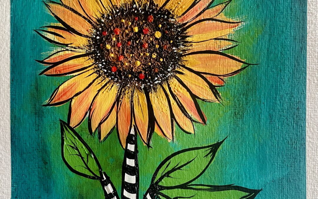 Mad Hatter Sunflower Mixed Media Art Tutorial