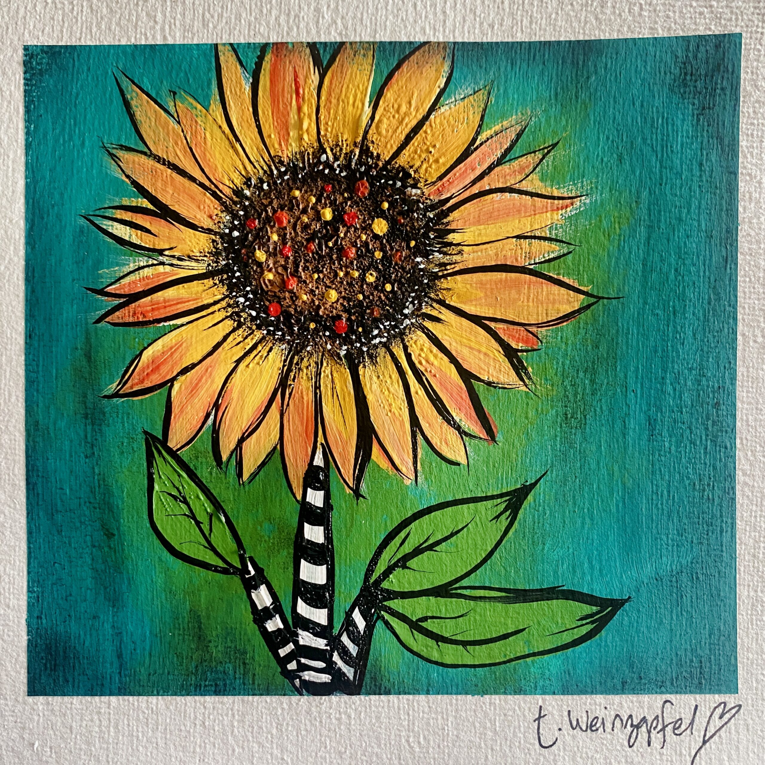 sunflower art journal page
