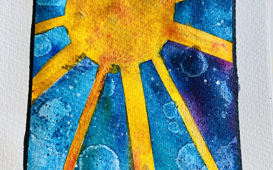sun watercolor art journal page