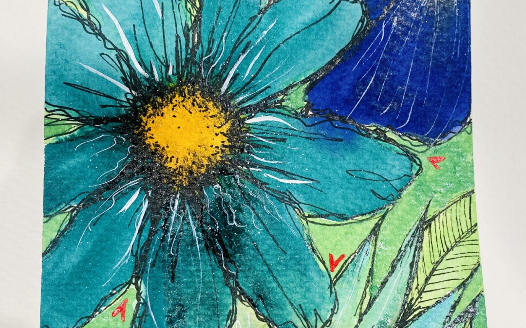 watercolor flower art journal