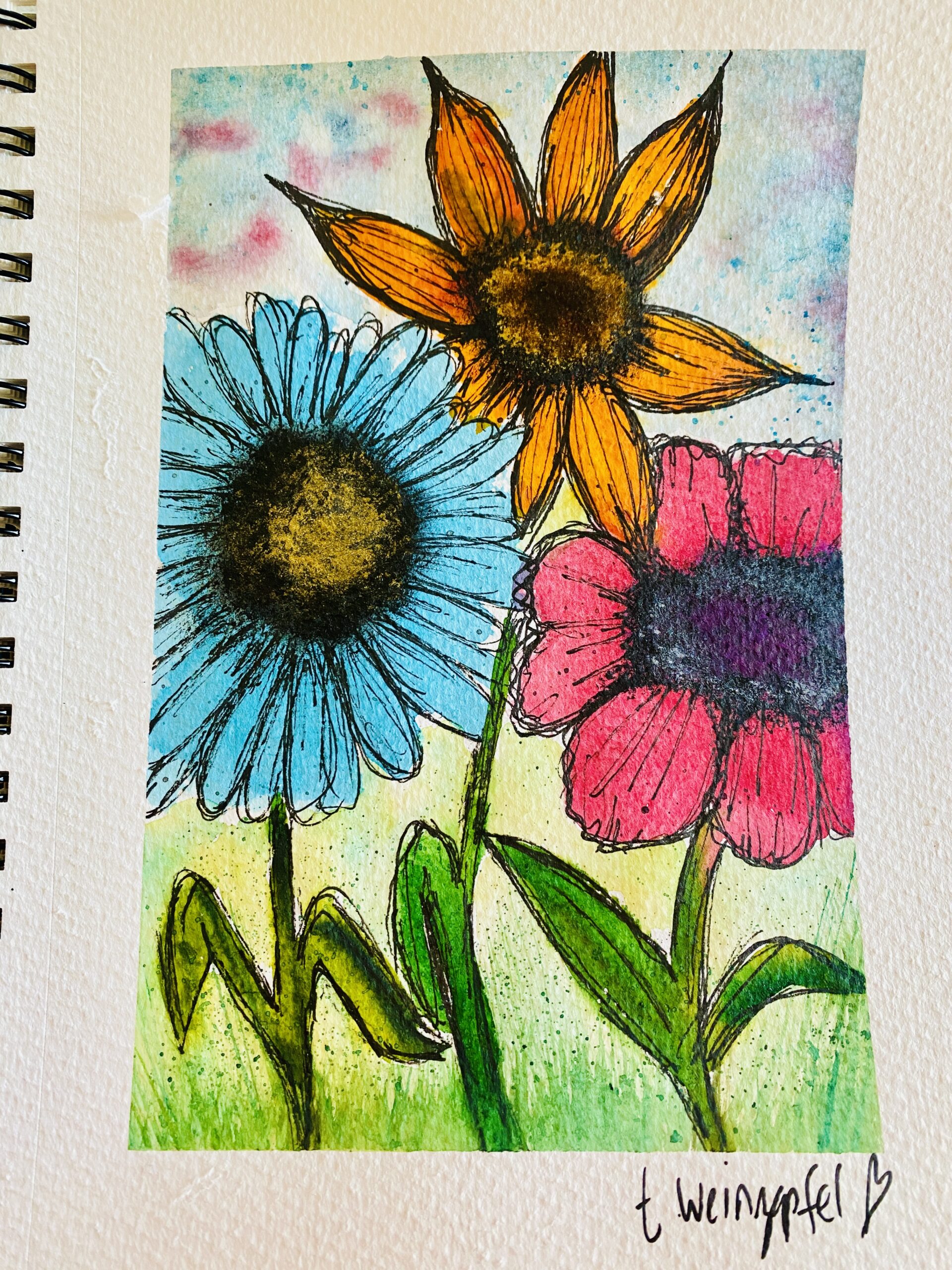 flower art journal page