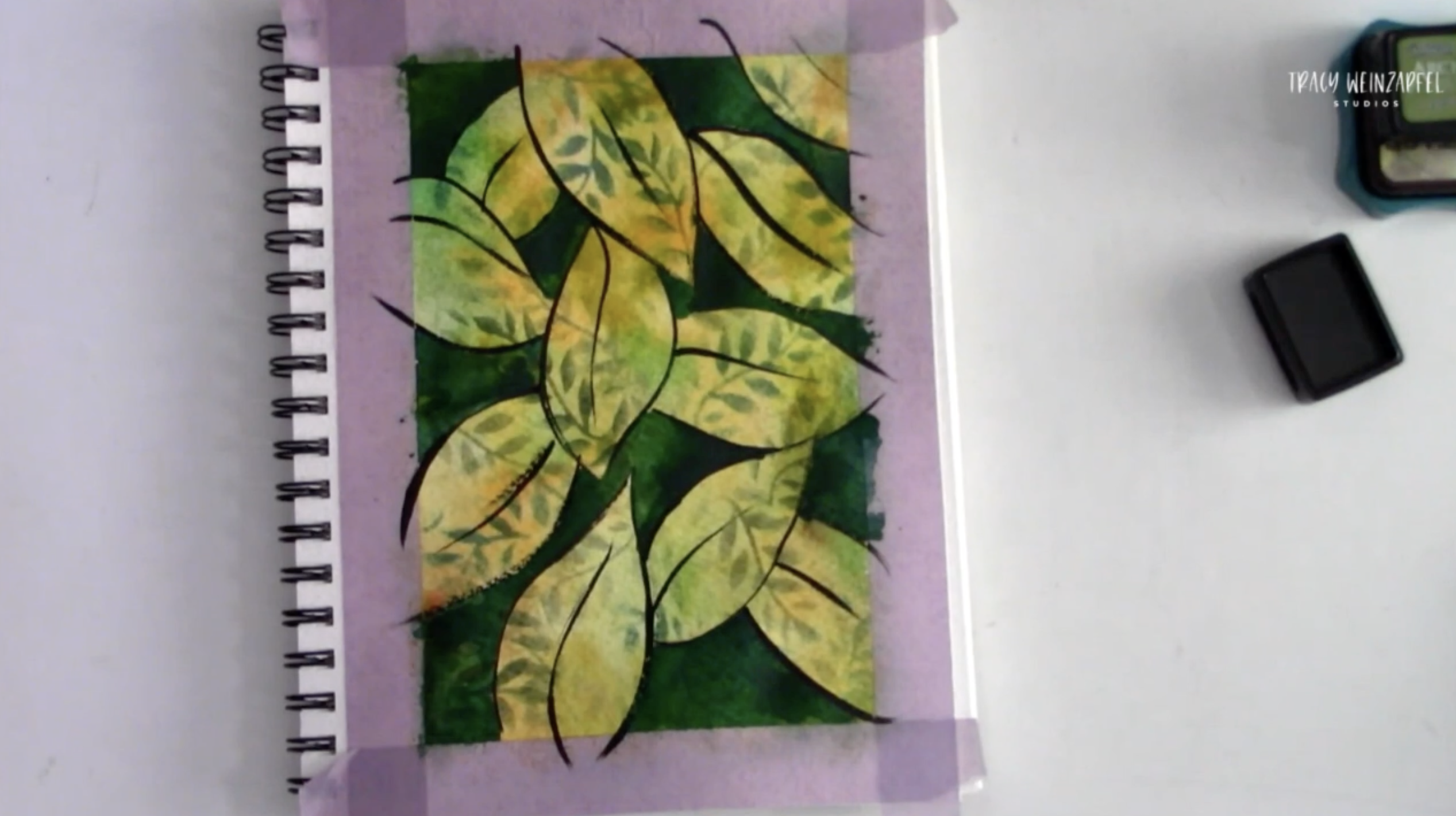 painting watercolor leaves