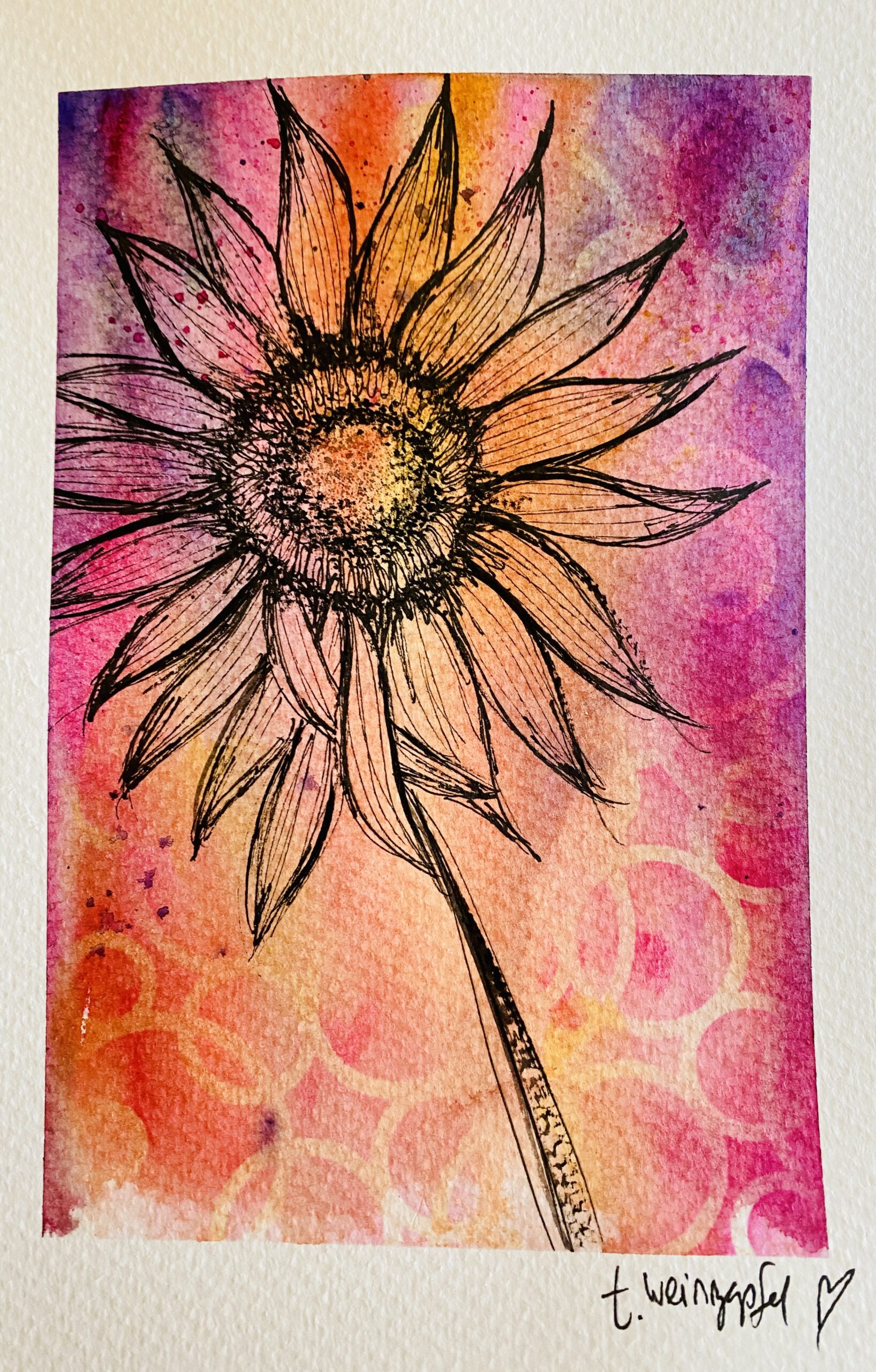 colorful watercolor flower art tutorial 