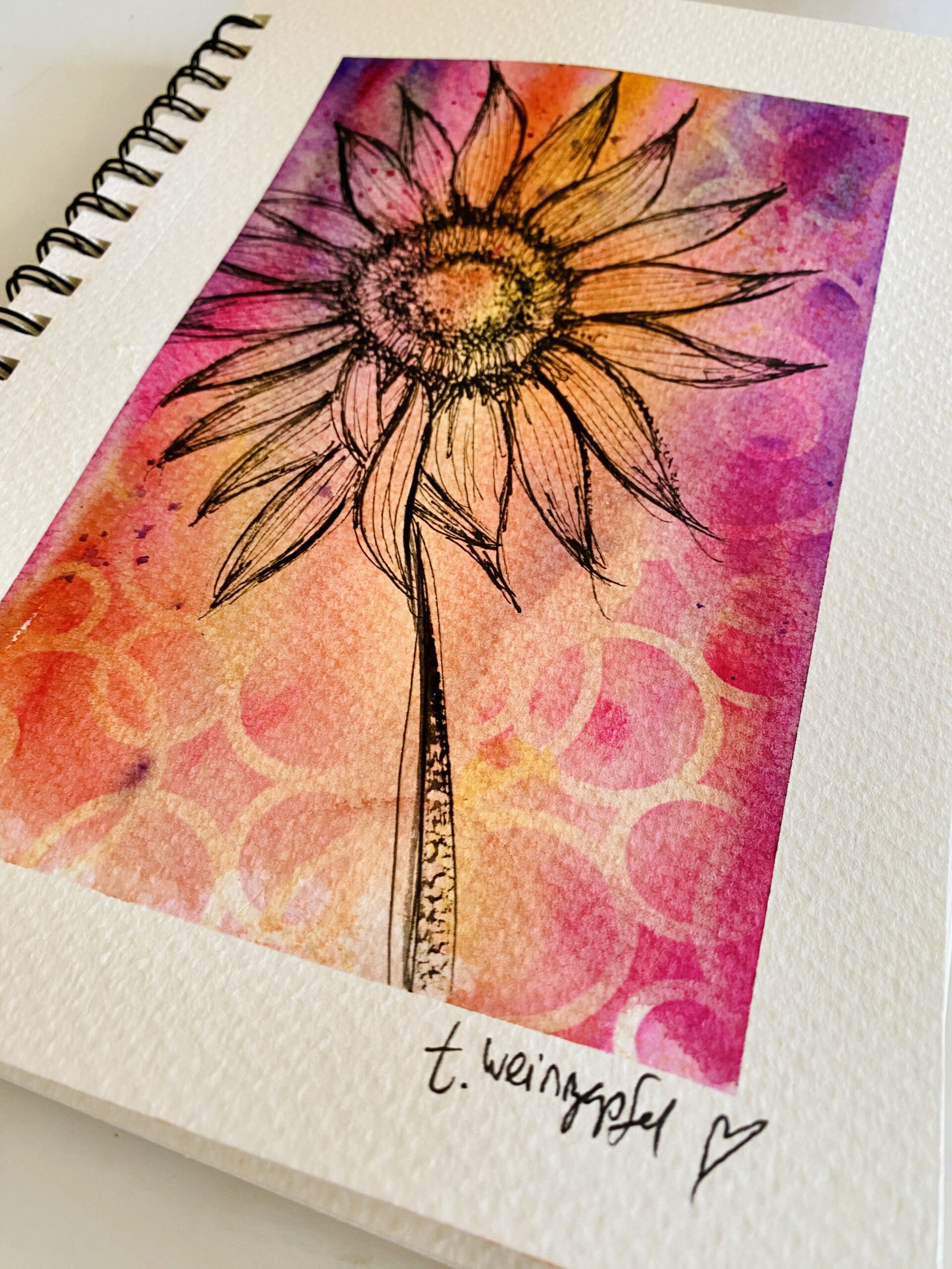 finished watercolor flower art