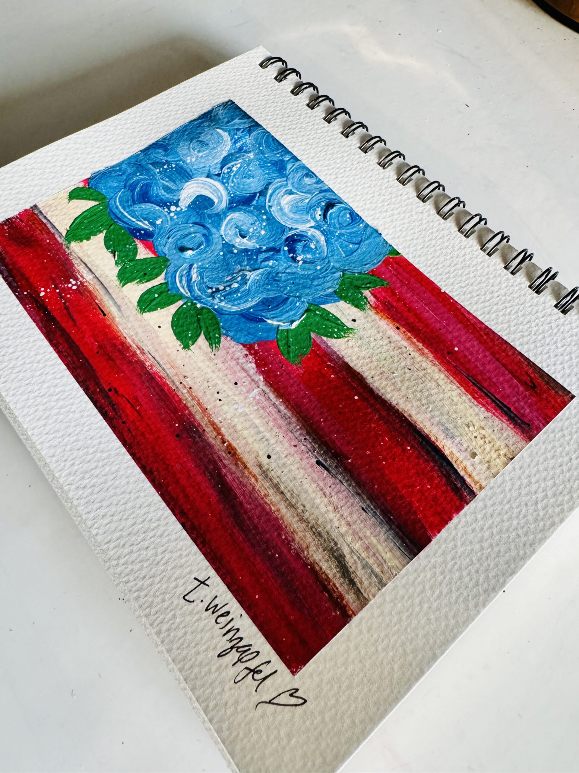 finished patriotic art journal page