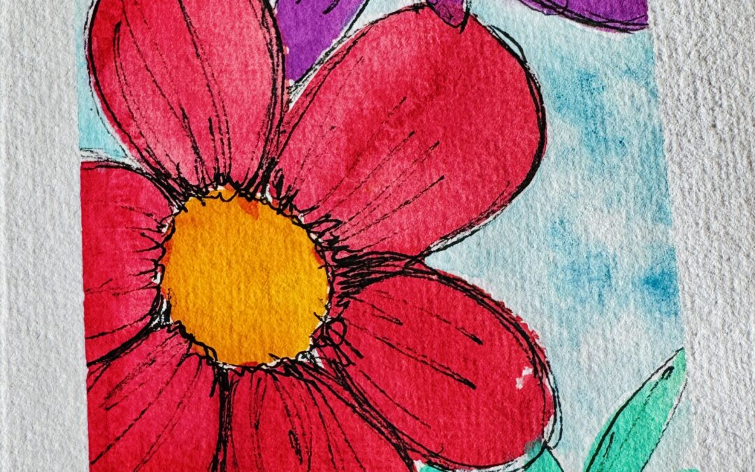 Flower Trio Watercolor Art Tutorial