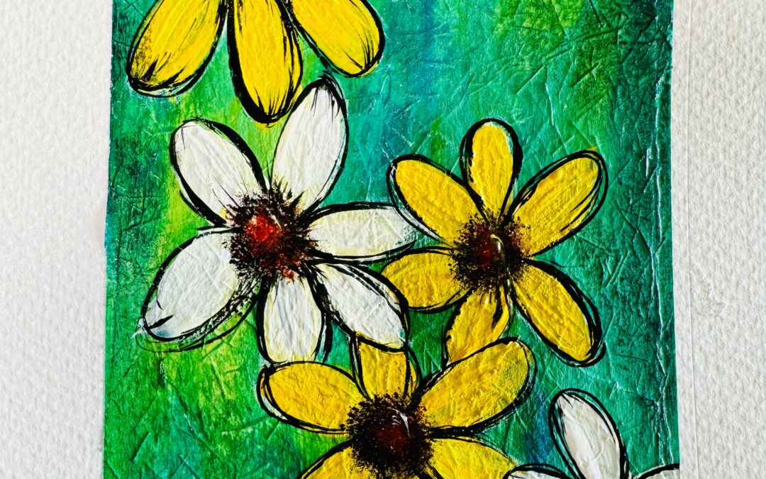 Dancing Daisies Mixed Media Art Tutorial