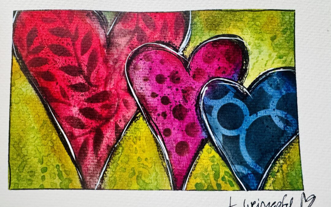 heart watercolor art