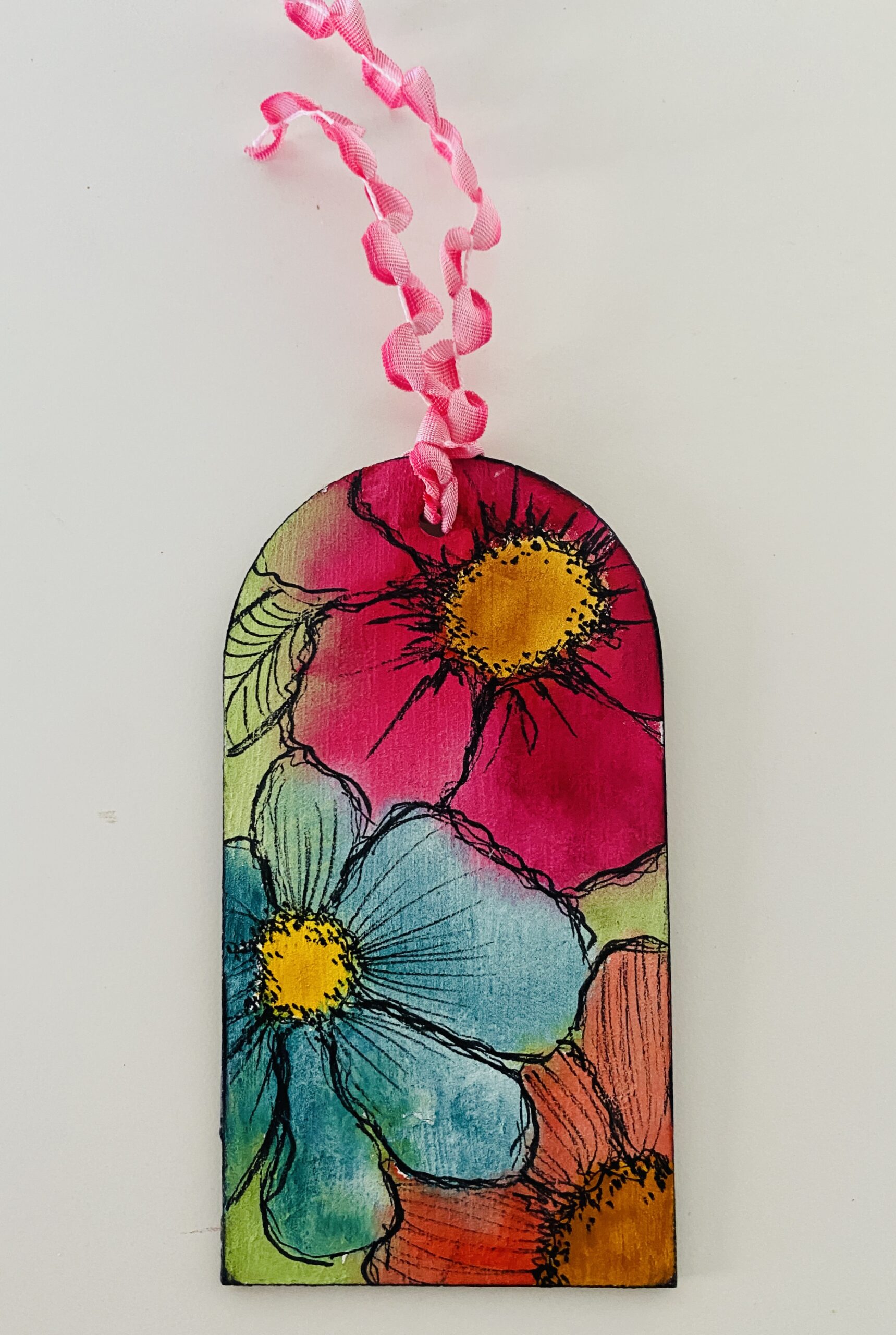 Finished wooden watercolor tag