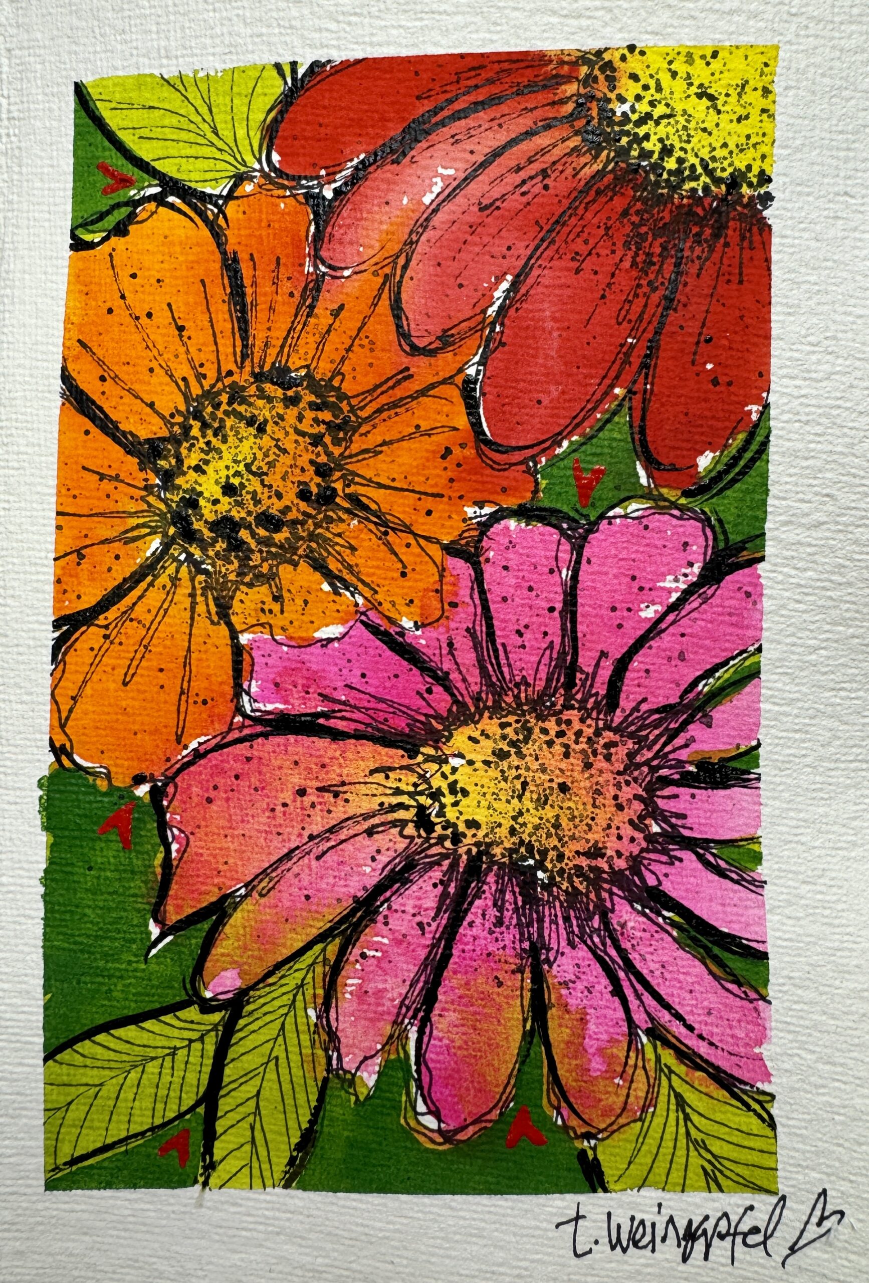 watercolor flower art journal page