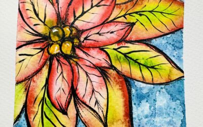 Poinsettia Glow Watercolor Art Tutorial