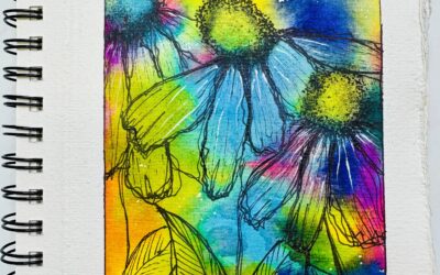 Tie Dye Flowers Watercolor Art Tutorial