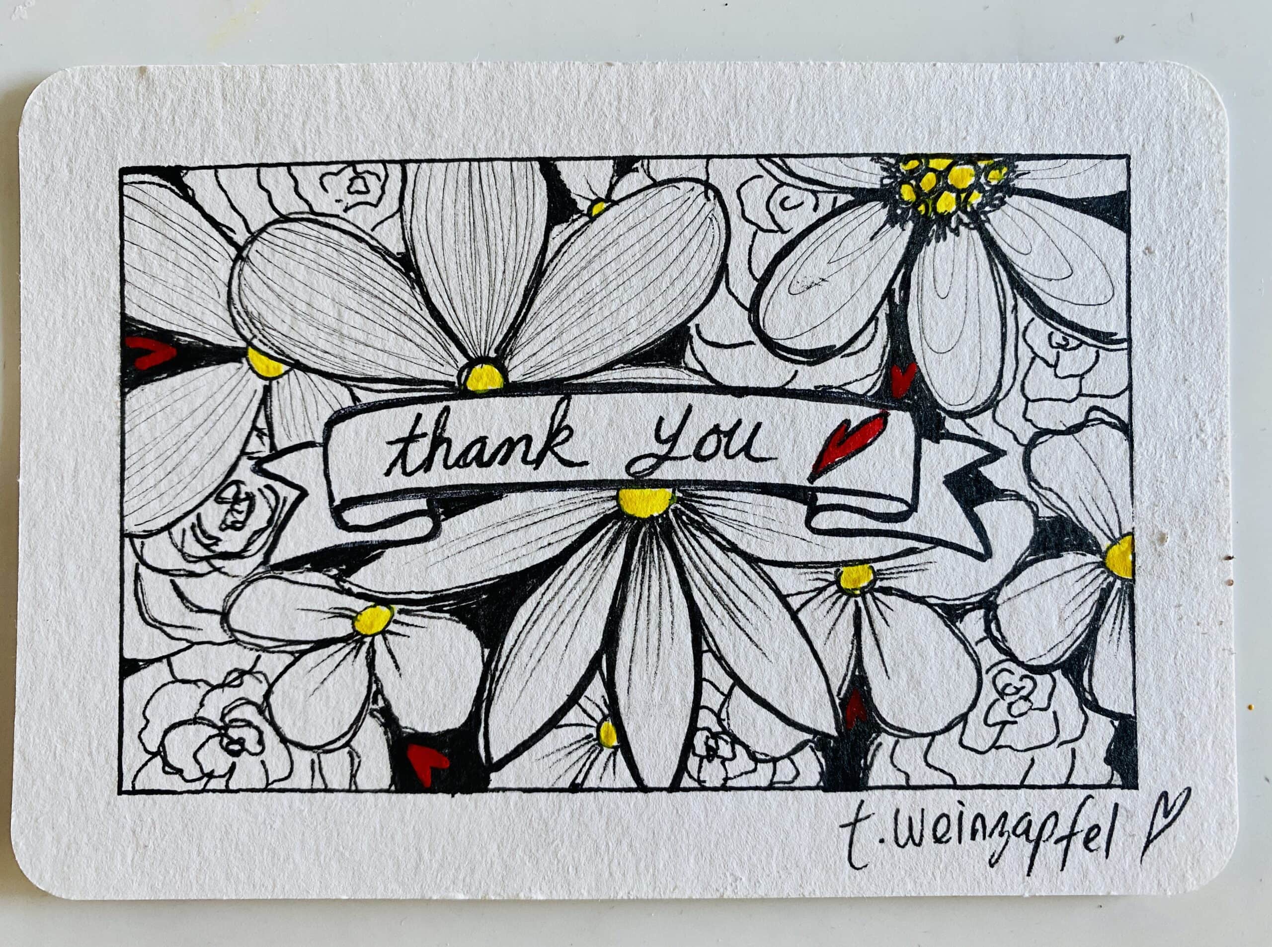 handmade thank you card