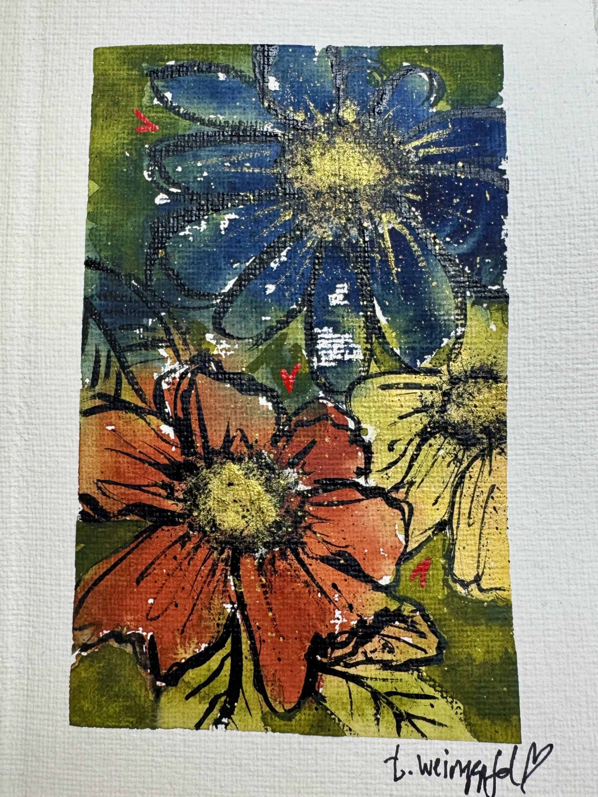 fall florals watercolor art