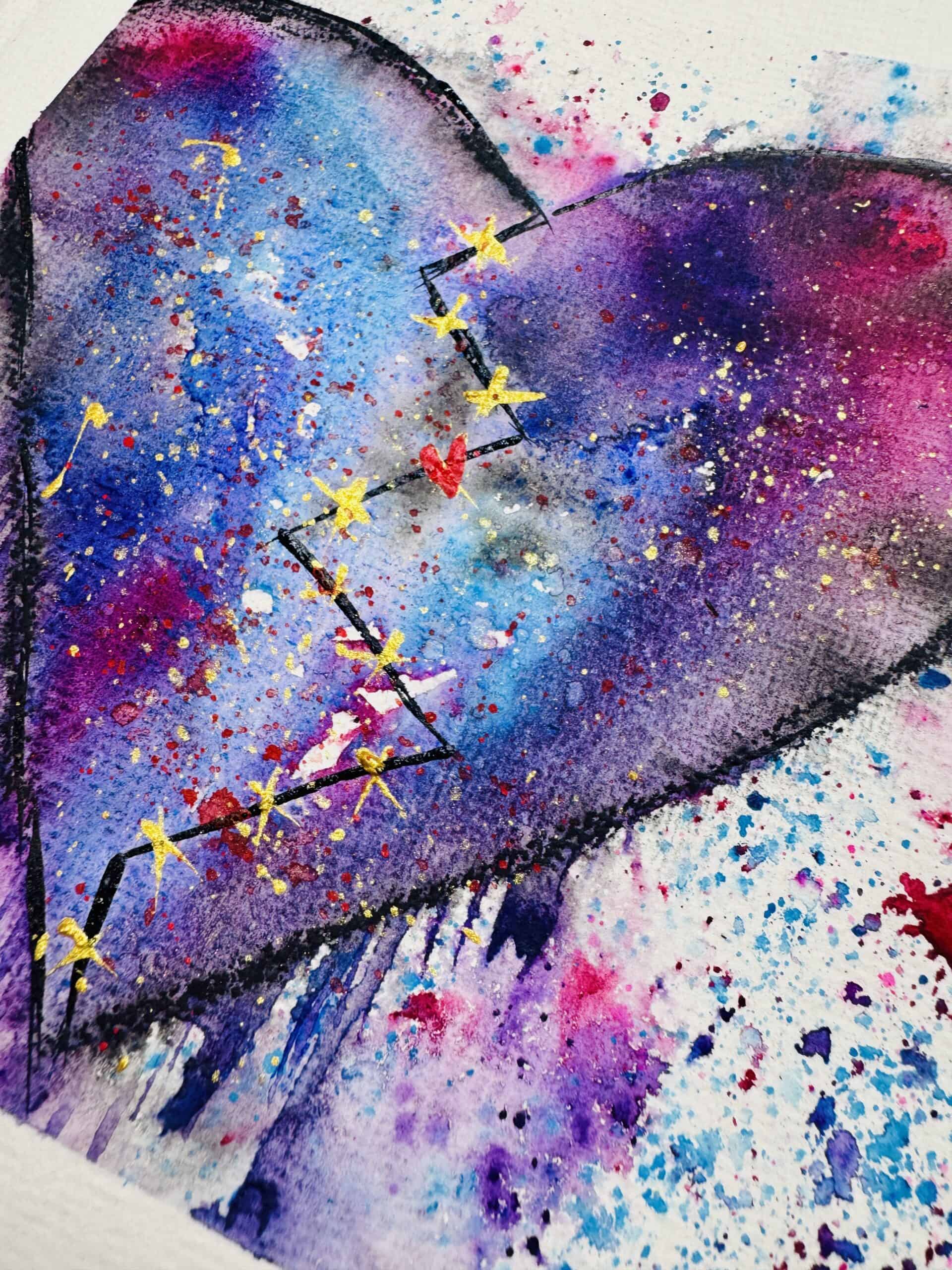 watercolor heart art tutorial 