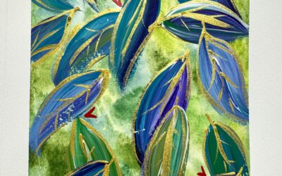 Leaves with Love Watercolor & Acrylics Art Journal Tutorial