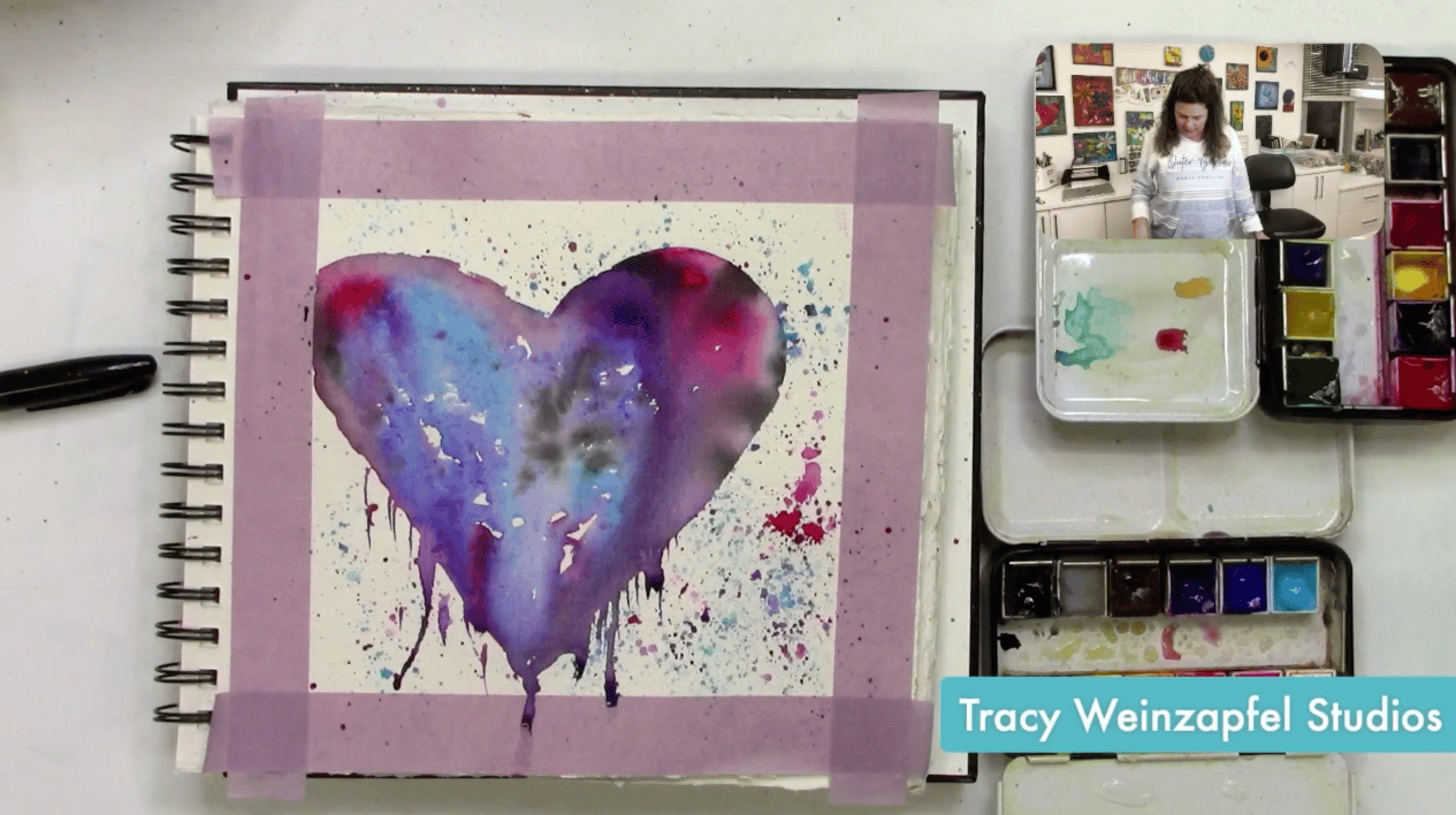 watercolor heart technique