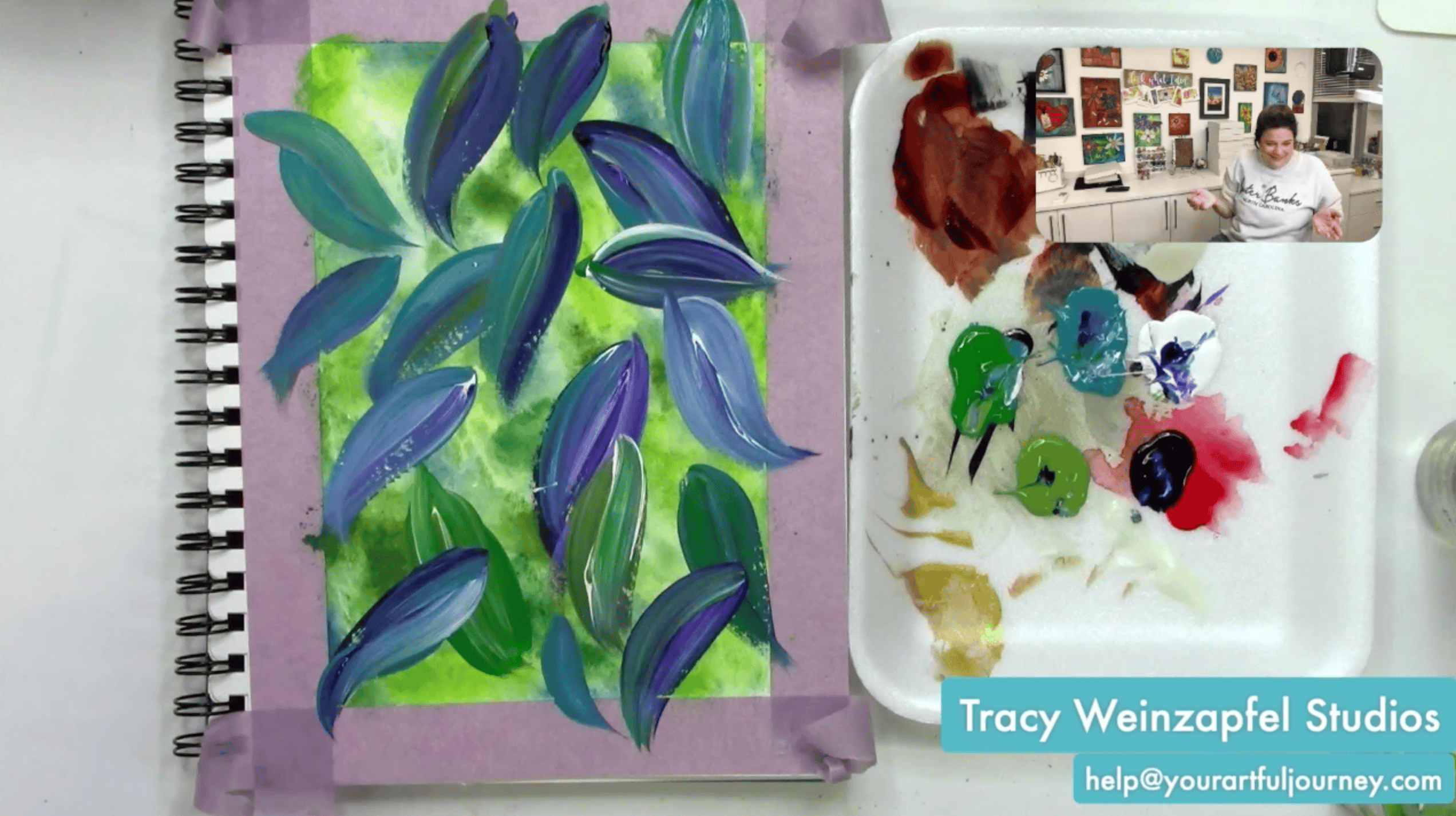 painting leaves with acrylics 