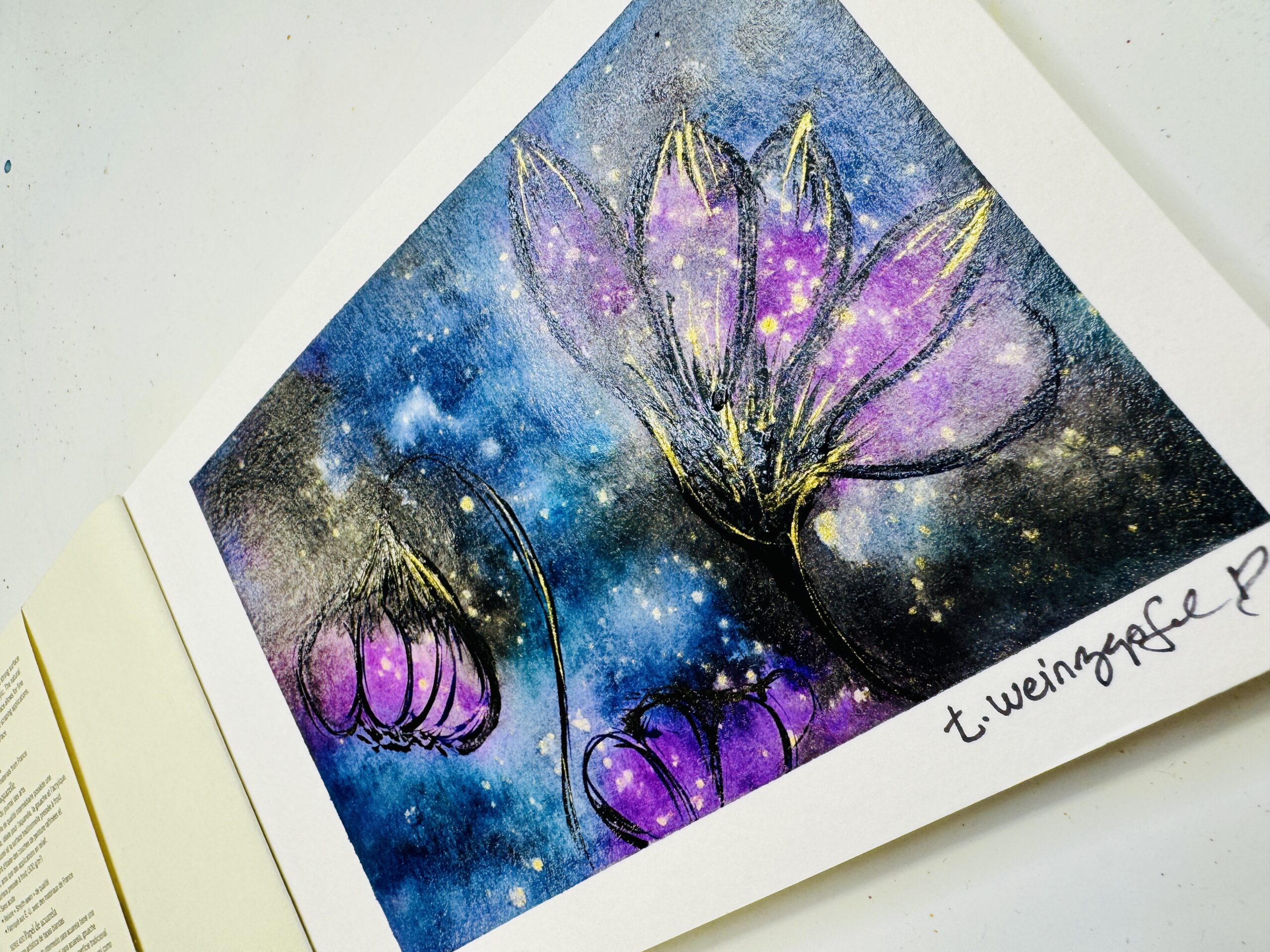 finished galaxy flowers
