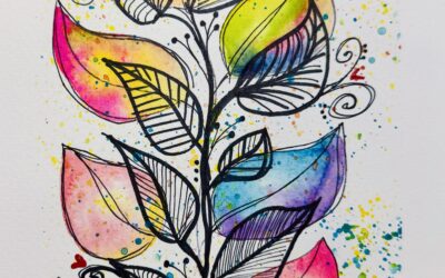 Rainbow Leaves Watercolor Art Tutorial