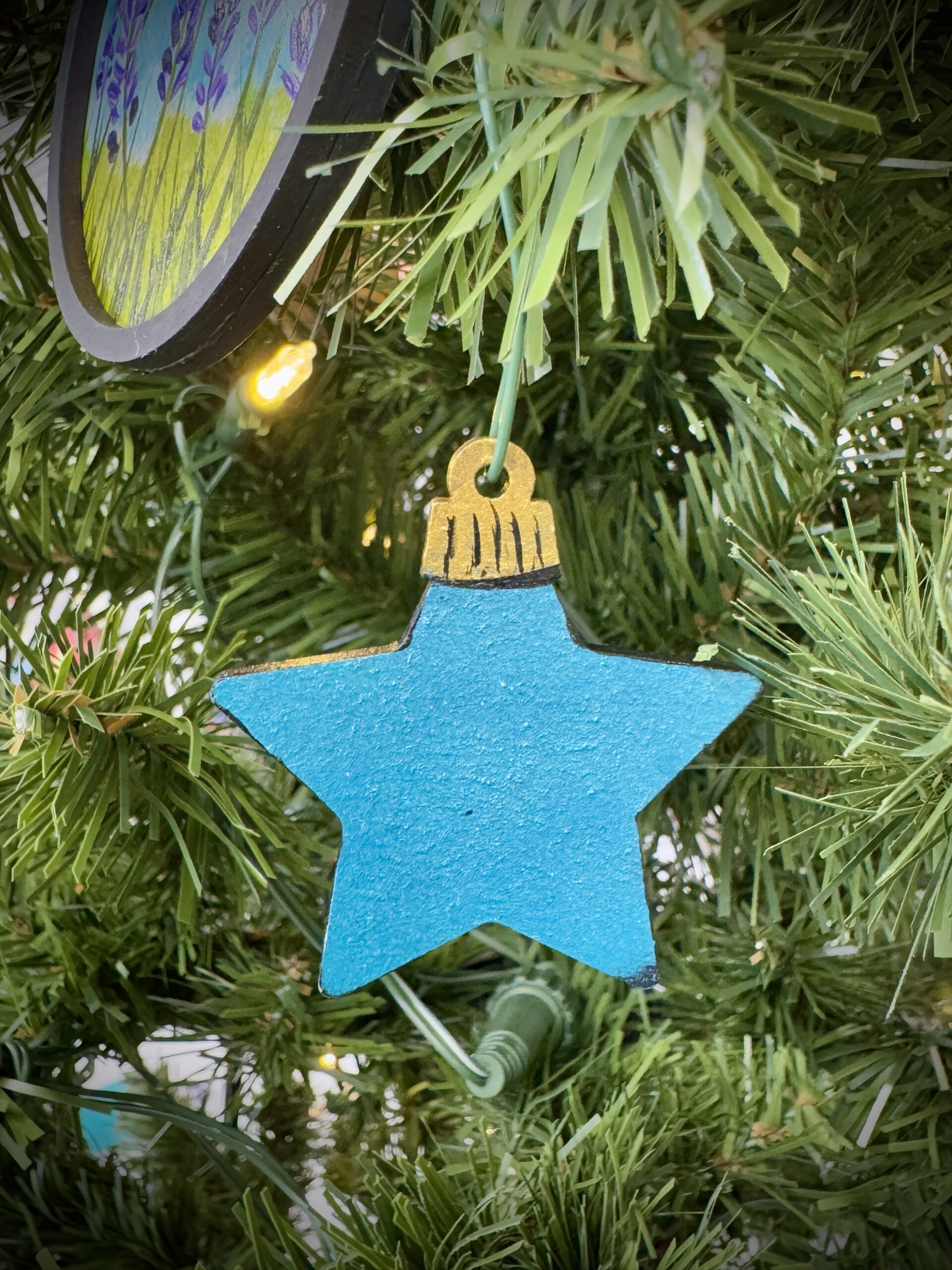 mini wooden painted ornament