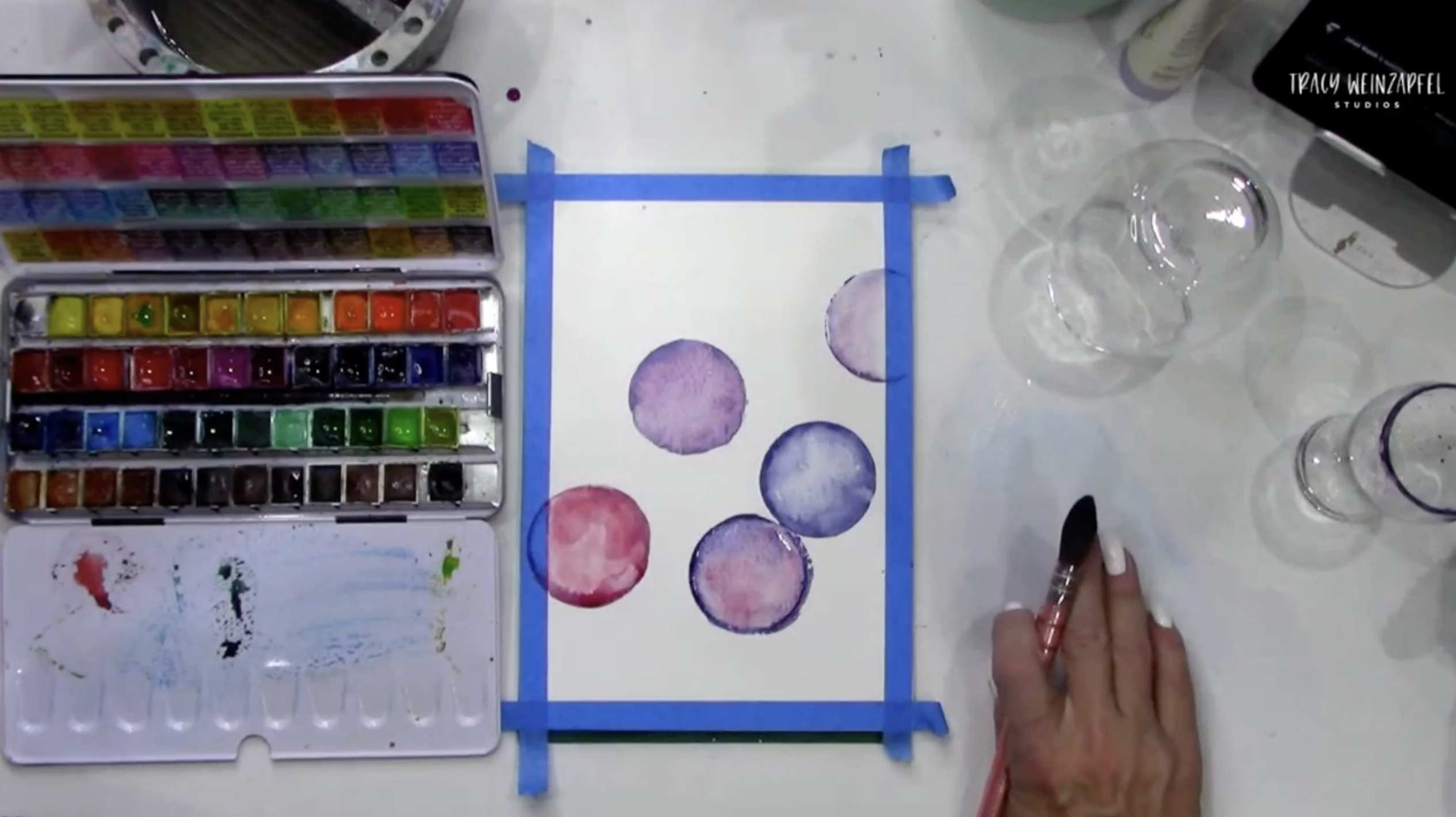 painting watercolor ornaments