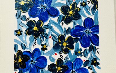 Blue in Full Bloom Mixed Media Art Tutorial